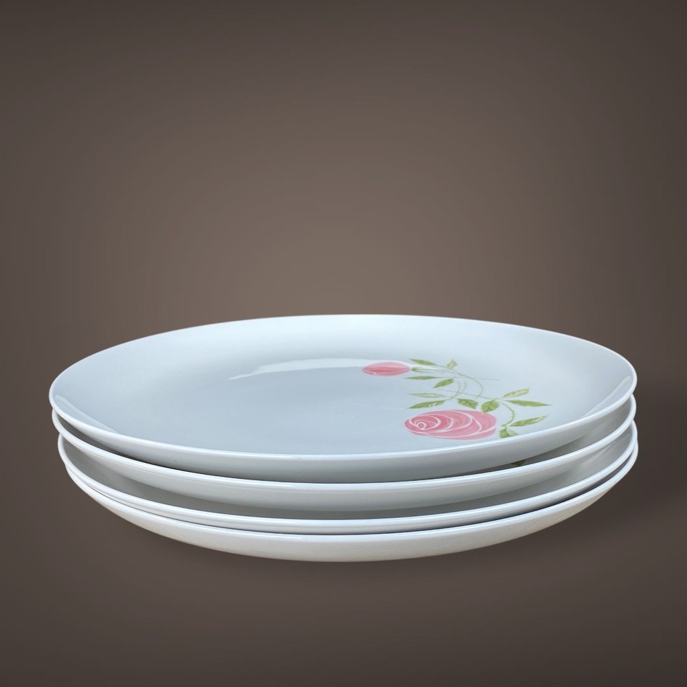 Franciscan Pink A Dilly‎ Rose Dinnerware Plates 1959 Vintage Set of 4 - Picture 4 of 7